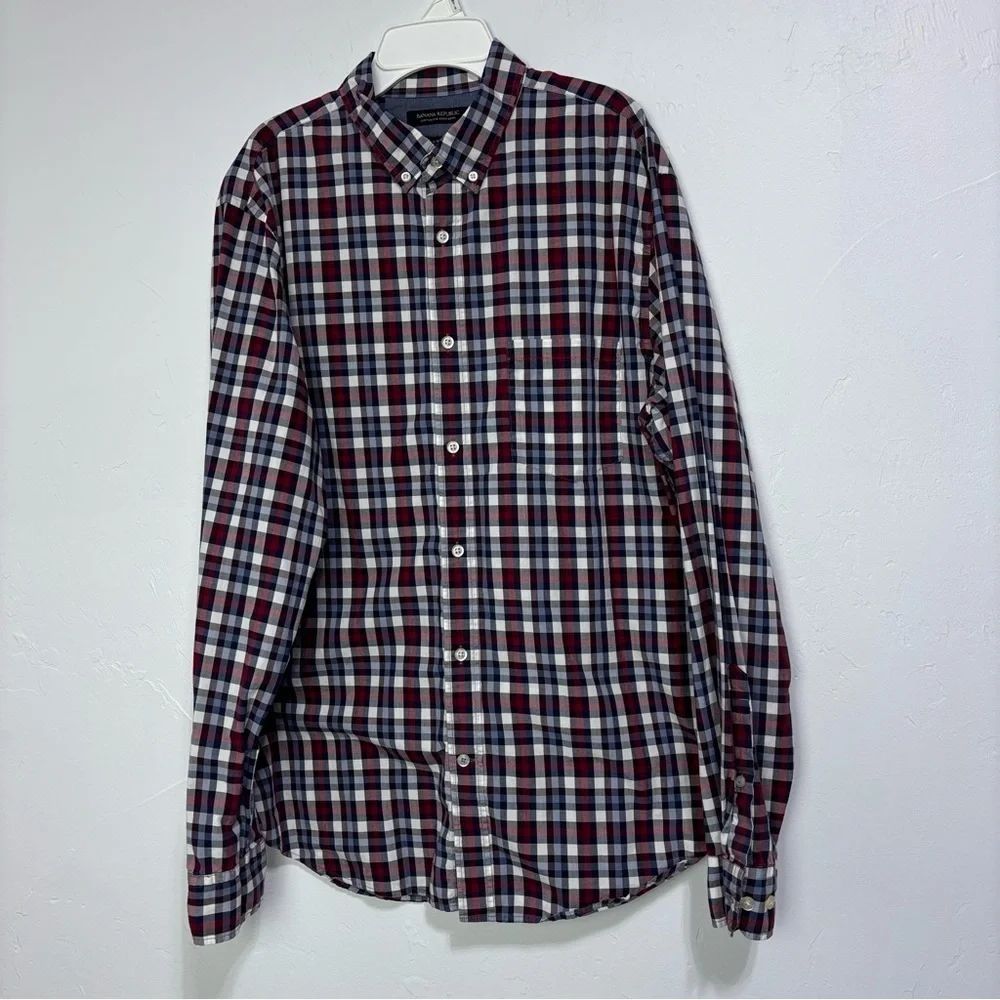 Banana Republic Custom 078 Wash Shirt Grant Fit Men's Large Button Front Shirt